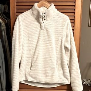 Eddie Bauer Chinchilla Fleece Pullover- White (M)